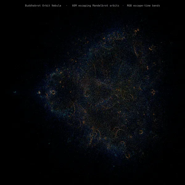 Buddhabrot Nebula — generative mathematical art